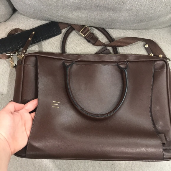 Mansio Japanese laptop briefcase Leather DAMAGED ZIPPER - Picture 2 of 3